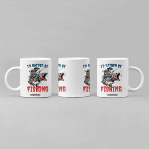 Funny Skeleton Fish Coffee Mug Id Rather Be Fishing Bass Fisherman Halloween TS14 Print Your Wear