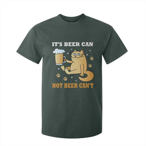 Funny Cat Drinking Beer T Shirt For Kid It Is Beer Can Not Beer Can Not Kitty Lovers TS14 Dark Forest Green Print Your Wear