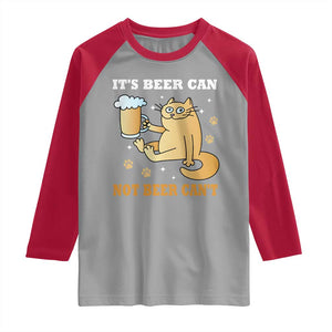 Funny Cat Drinking Beer Raglan Shirt It Is Beer Can Not Beer Can Not Kitty Lovers TS14 Sport Gray Red Print Your Wear