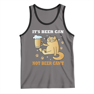 Funny Cat Drinking Beer Tank Top It Is Beer Can Not Beer Can Not Kitty Lovers TS14 Deep Heather Black Print Your Wear