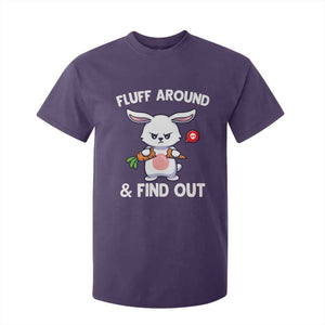 Fluff Around And Find Out T Shirt For Kid Funny Bunny Rabbit Meme TS14 Purple Print Your Wear