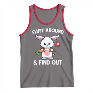 Fluff Around And Find Out Tank Top Funny Bunny Rabbit Meme TS14 Deep Heather Red Print Your Wear