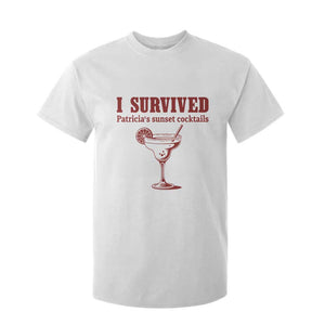 I Survived Patricia's Sunset Cocktails T Shirt For Kid Vintage 90s Trendy TV Show Movie