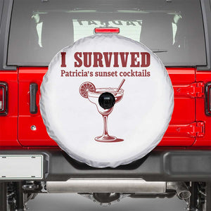 I Survived Patricia's Sunset Cocktails Spare Tire Cover Vintage 90s Trendy TV Show Movie