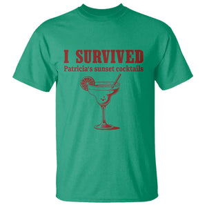 I Survived Patricia's Sunset Cocktails T Shirt Vintage 90s Trendy TV Show Movie