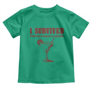I Survived Patricia's Sunset Cocktails Toddler T Shirt Vintage 90s Trendy TV Show Movie