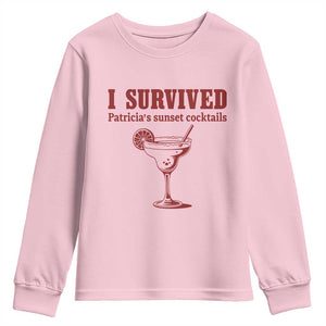 I Survived Patricia's Sunset Cocktails Youth Sweatshirt Vintage 90s Trendy TV Show Movie