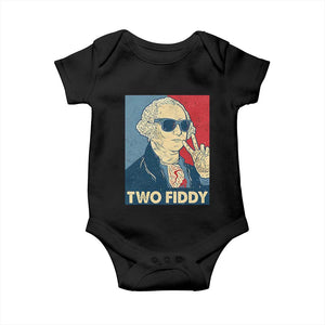Two Fiddy George Washington 250th Anniversary Baby Onesie Funny 4th of July