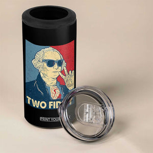 Two Fiddy George Washington 250th Anniversary 4 in 1 Can Cooler Tumbler Funny 4th of July