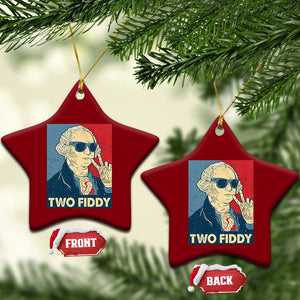 Two Fiddy George Washington 250th Anniversary Ceramic Ornament Funny 4th of July