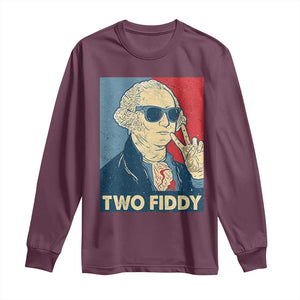 Two Fiddy George Washington 250th Anniversary Long Sleeve Shirt Funny 4th of July