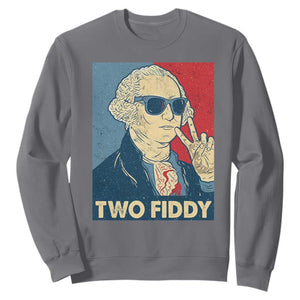 Two Fiddy George Washington 250th Anniversary Sweatshirt Funny 4th of July