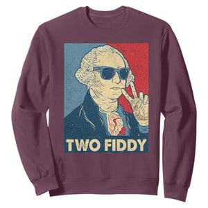 Two Fiddy George Washington 250th Anniversary Sweatshirt Funny 4th of July