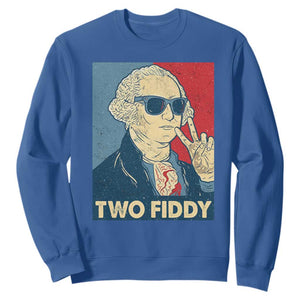 Two Fiddy George Washington 250th Anniversary Sweatshirt Funny 4th of July