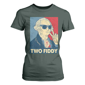 Two Fiddy George Washington 250th Anniversary T Shirt For Women Funny 4th of July