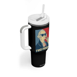 Two Fiddy George Washington 250th Anniversary Tumbler With Handle Funny 4th of July