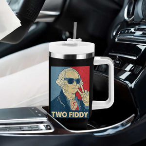 Two Fiddy George Washington 250th Anniversary Tumbler With Handle Funny 4th of July