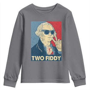 Two Fiddy George Washington 250th Anniversary Youth Sweatshirt Funny 4th of July