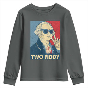 Two Fiddy George Washington 250th Anniversary Youth Sweatshirt Funny 4th of July