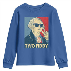Two Fiddy George Washington 250th Anniversary Youth Sweatshirt Funny 4th of July