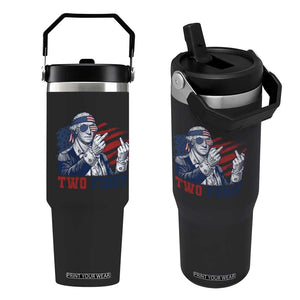 Two Fiddy 250th Anniversary Flip Straw Tumbler Funny George Washington 4th of July