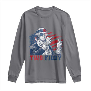 Two Fiddy 250th Anniversary Long Sleeve Shirt Funny George Washington 4th of July