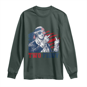 Two Fiddy 250th Anniversary Long Sleeve Shirt Funny George Washington 4th of July