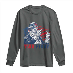Two Fiddy 250th Anniversary Long Sleeve Shirt Funny George Washington 4th of July