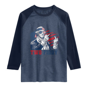 Two Fiddy 250th Anniversary Raglan Shirt Funny George Washington 4th of July