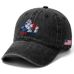 Two Fiddy 250th Anniversary Washed Cotton Baseball Cap Funny George Washington 4th of July