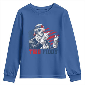 Two Fiddy 250th Anniversary Youth Sweatshirt Funny George Washington 4th of July