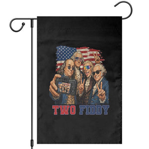 Two Fiddy 250th Anniversary Garden Flag Funny Founding Father 4th of July