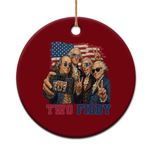 Two Fiddy 250th Anniversary Ceramic Ornament Funny Founding Father 4th of July