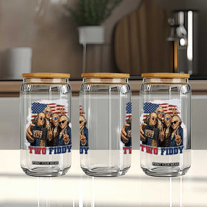 Two Fiddy 250th Anniversary Glass Can Funny Founding Father 4th of July