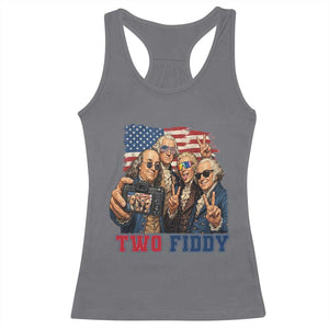 Two Fiddy 250th Anniversary Racerback Tank Top Funny Founding Father 4th of July