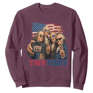 Two Fiddy 250th Anniversary Sweatshirt Funny Founding Father 4th of July