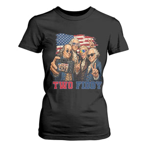 Two Fiddy 250th Anniversary T Shirt For Women Funny Founding Father 4th of July