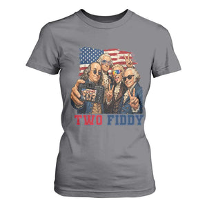 Two Fiddy 250th Anniversary T Shirt For Women Funny Founding Father 4th of July