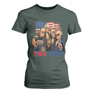Two Fiddy 250th Anniversary T Shirt For Women Funny Founding Father 4th of July