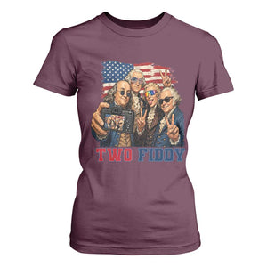 Two Fiddy 250th Anniversary T Shirt For Women Funny Founding Father 4th of July