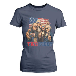 Two Fiddy 250th Anniversary T Shirt For Women Funny Founding Father 4th of July