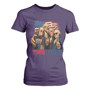 Two Fiddy 250th Anniversary T Shirt For Women Funny Founding Father 4th of July
