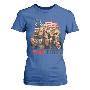 Two Fiddy 250th Anniversary T Shirt For Women Funny Founding Father 4th of July