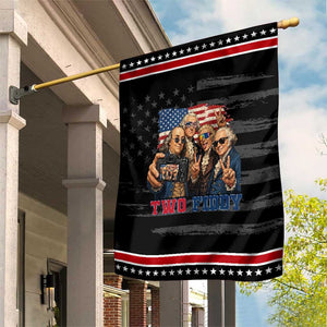 Two Fiddy 250th Anniversary Patriotic Garden Flag Funny Founding Father 4th of July TS14 Distressed Black Red Print Your Wear
