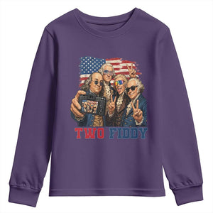 Two Fiddy 250th Anniversary Youth Sweatshirt Funny Founding Father 4th of July