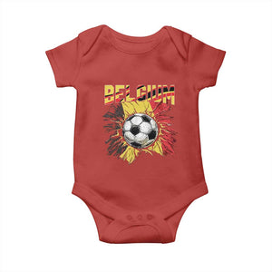 Belgium Belgian Flag Souvenir Belgie Baby Onesie Game Day Soccer Fans Football TS14 Red Print Your Wear