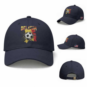 Belgium Belgian Flag Souvenir Belgie Baseball Cap Game Day Soccer Fans Football TS14 Baseball Cap Universal Fit Navy Print Your Wear