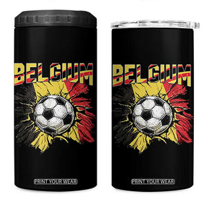 Belgium Belgian Flag Souvenir Belgie 4 in 1 Can Cooler Tumbler Game Day Soccer Fans Football TS14 One Size: 16 oz Black Print Your Wear