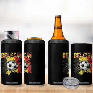 Belgium Belgian Flag Souvenir Belgie 4 in 1 Can Cooler Tumbler Game Day Soccer Fans Football TS14 Print Your Wear