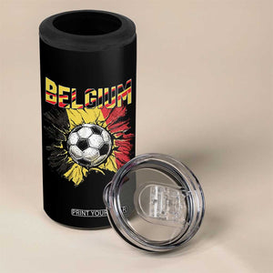 Belgium Belgian Flag Souvenir Belgie 4 in 1 Can Cooler Tumbler Game Day Soccer Fans Football TS14 Print Your Wear